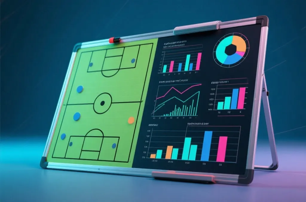 抽象数据可视化与足球战术板叠合