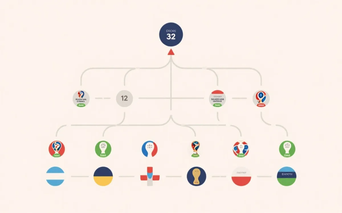 2026世界杯小组赛到淘汰赛晋级路径示意的网页插图